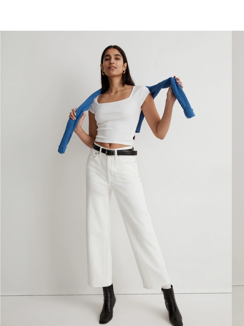 Madewell The Tall Perfect Vintage Wide-Leg Crop Jean - Tile White 29 Tall